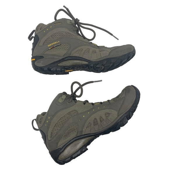 Merrell Vibram Gore-Tex Hiking Boots Olive Khaki Waterproof Trail Shoes 8 - Picture 8 of 15